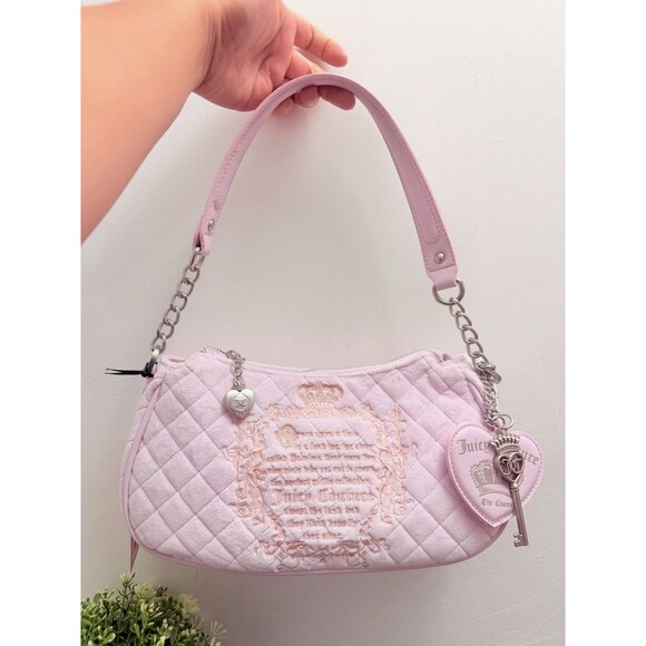 Juicy Couture Handbags - Juicy Couture Lilac Mist Quilted Velour Juicy Tale Shoulder Bag NWT